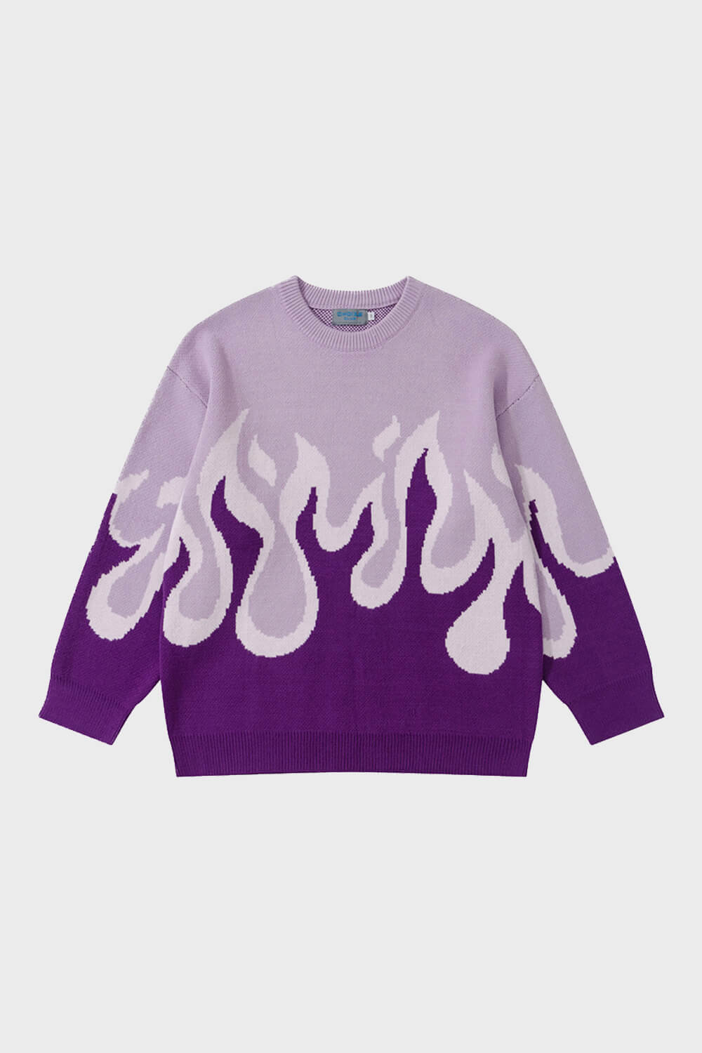 Pink Fire Knitted Aesthetic Sweater