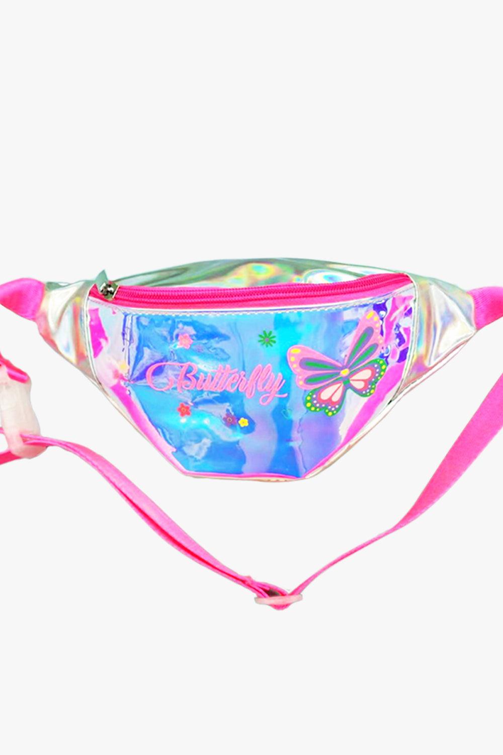 Pink Strap Butterfly Kidcore Waist Bag - Aesthetic Clothes Shop