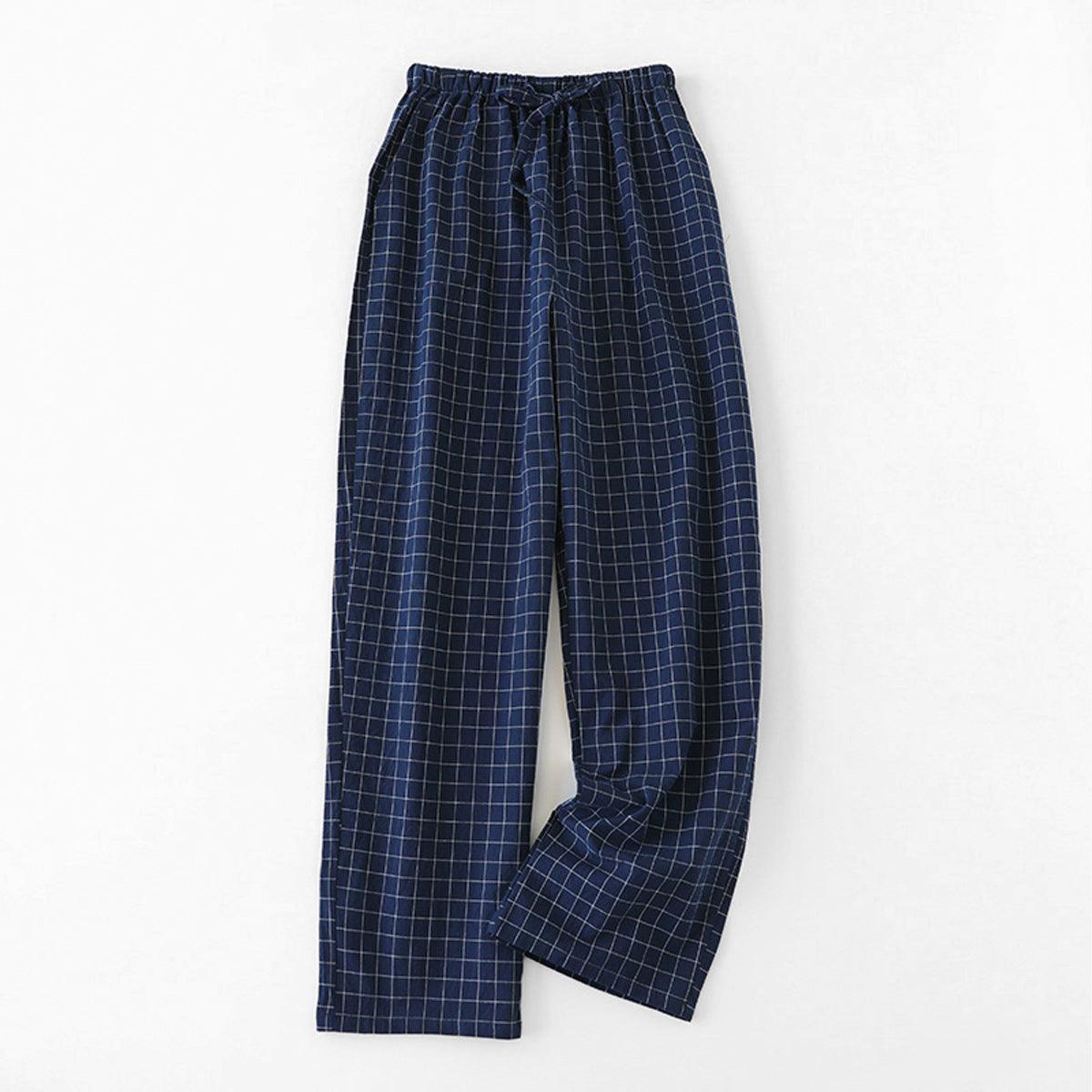 Plaid Grid Soft Girl Pajama Pants - Aesthetic Clothes Shop