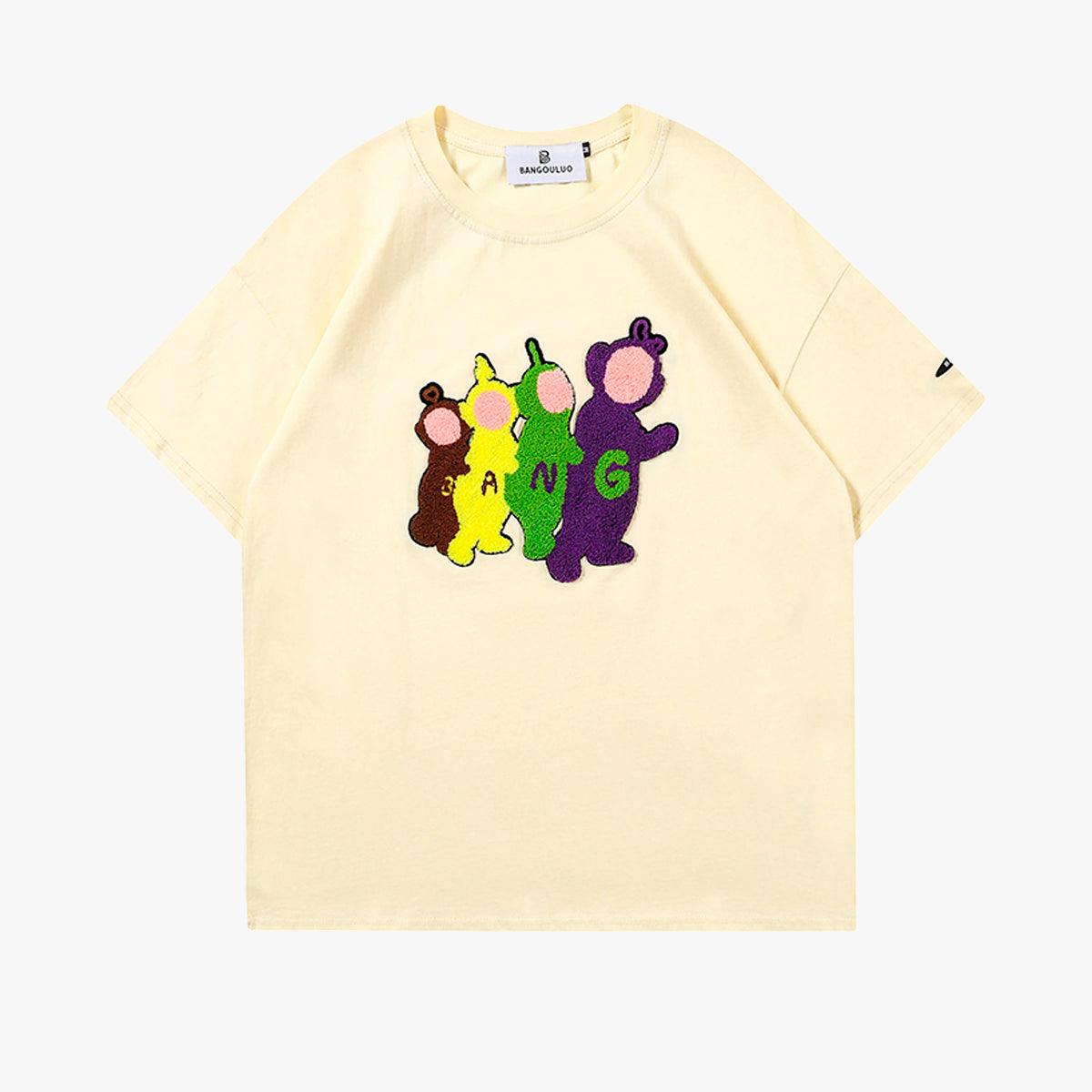 Plush Telebabies Gang Embroidery T-Shirt - Aesthetic Clothes Shop