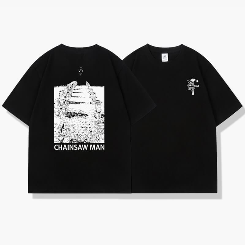 Praying Astronauts Chainsaw Man T-Shirt Black