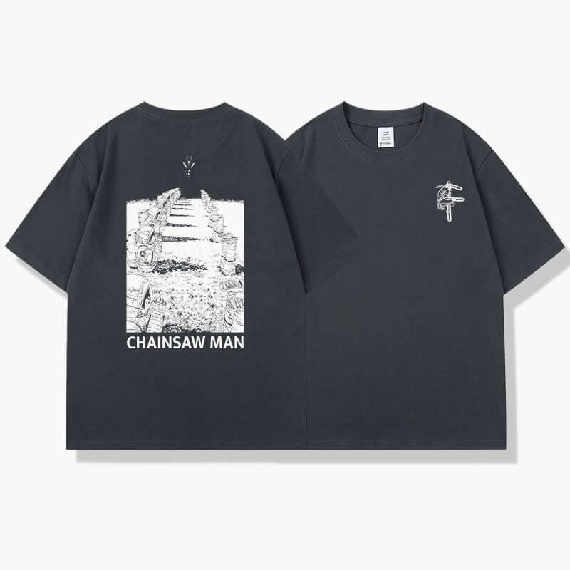 Praying Astronauts Chainsaw Man T-Shirt Dark Gray