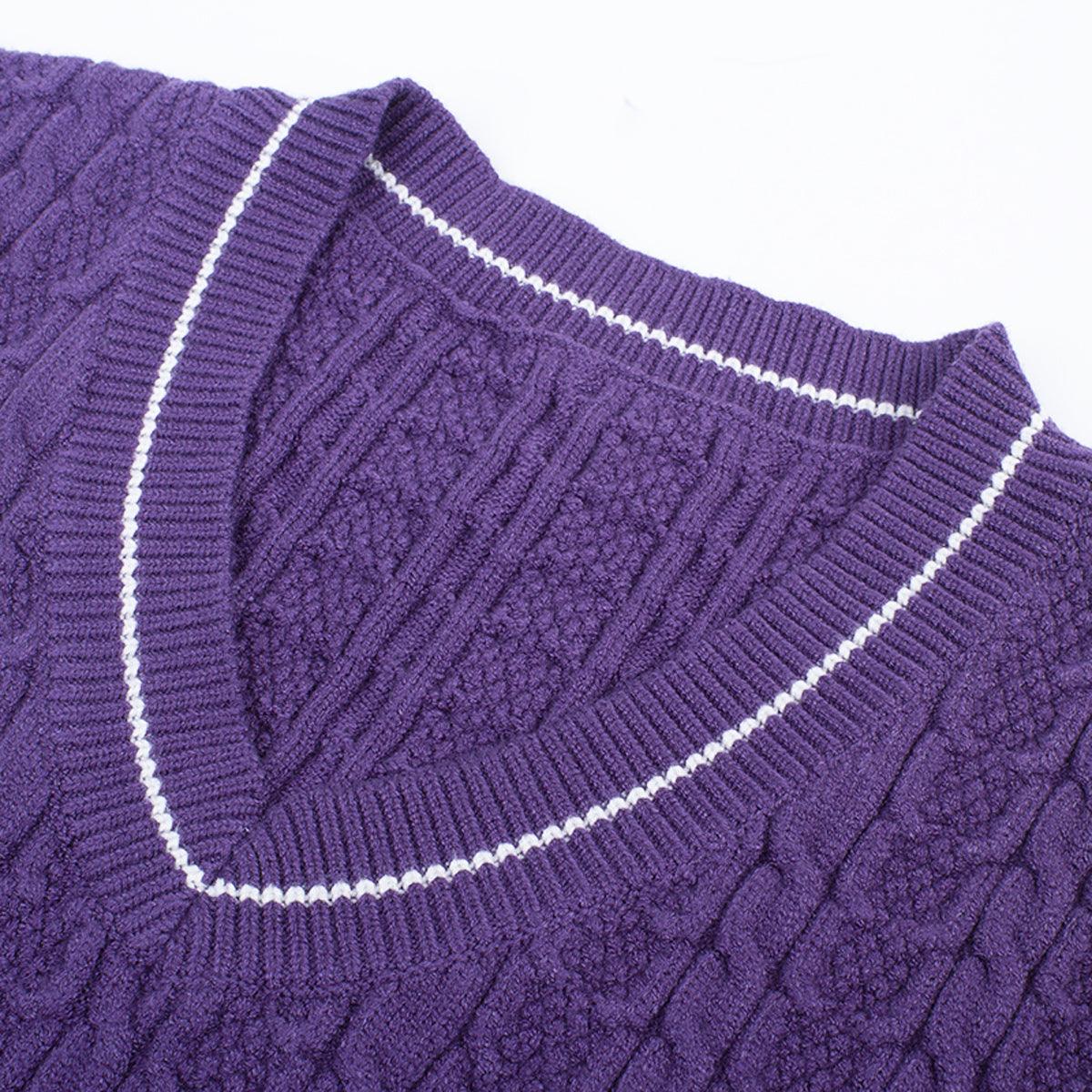 Purple Heart Knit Aesthetic Vest - Aesthetic Clothes Shop