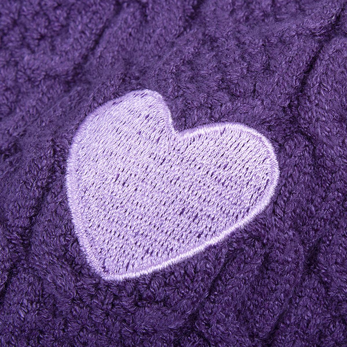 Purple Heart Knit Aesthetic Vest - Aesthetic Clothes Shop
