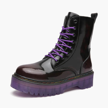Purple Sole High Ankle Martens Boots