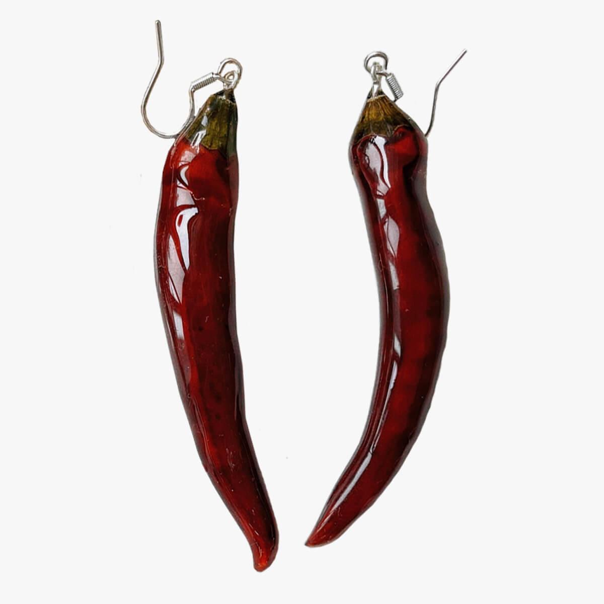 Realistic Red Chili Pepper Earrings - Aesthetic Clothes Shop