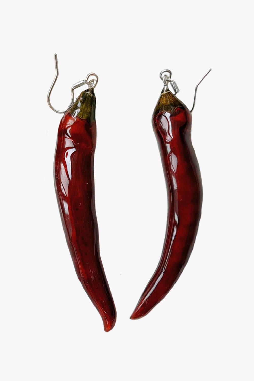Realistic Red Chili Pepper Earrings - Aesthetic Clothes Shop