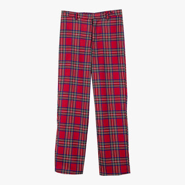 Red Plaid British Punk Aesthetic Pants - Aesthetic Clothes Shop