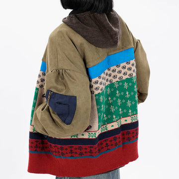 Retro Knitted Layer 90s Aesthetic Suede Jacket