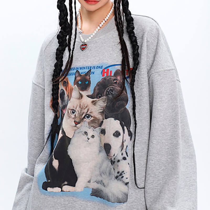 Retro Pets Animals Aesthetic Sweatshirt