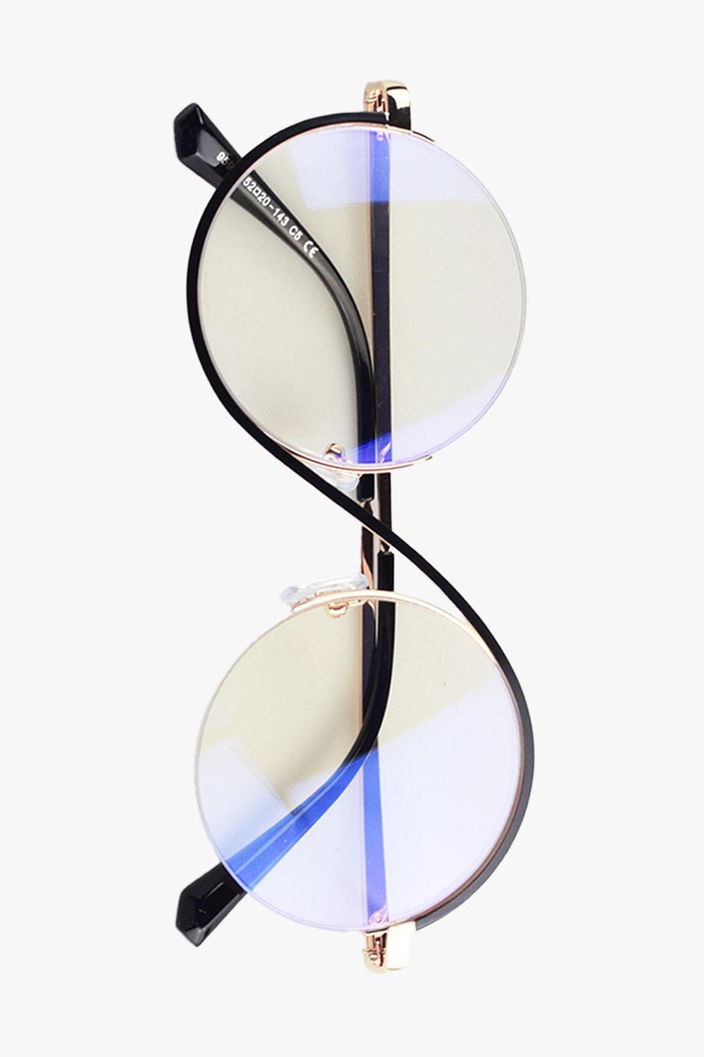 S Frame Curved Round Glasses - Aesthetic Clothes Shop