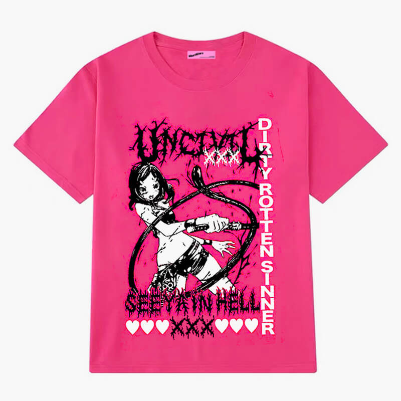 See You in Hell Whip Anime Girl T-Shirt