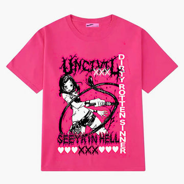 See You in Hell Whip Anime Girl T-Shirt