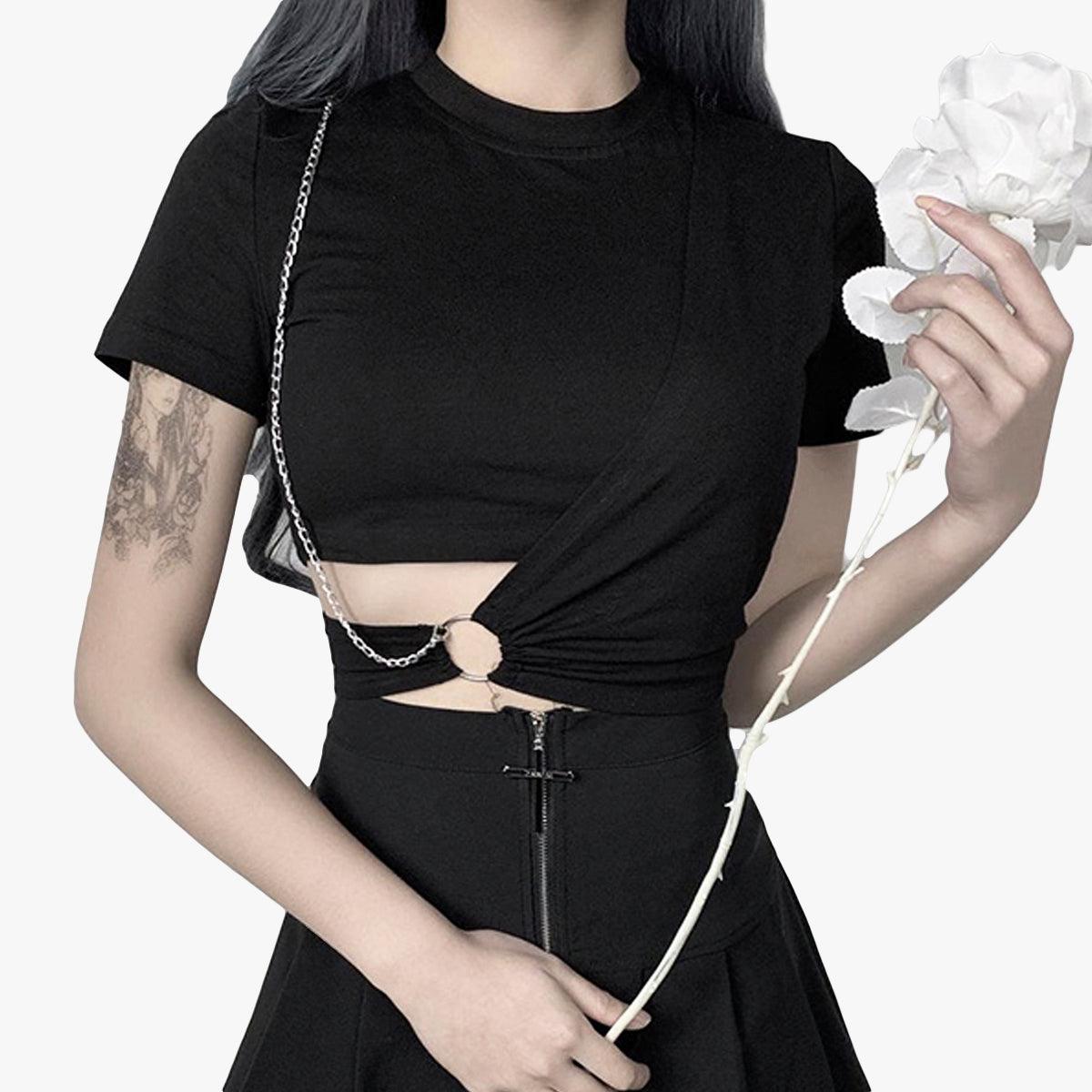 Black Aesthetic Crop Top - Aesthetic Clothes Shop