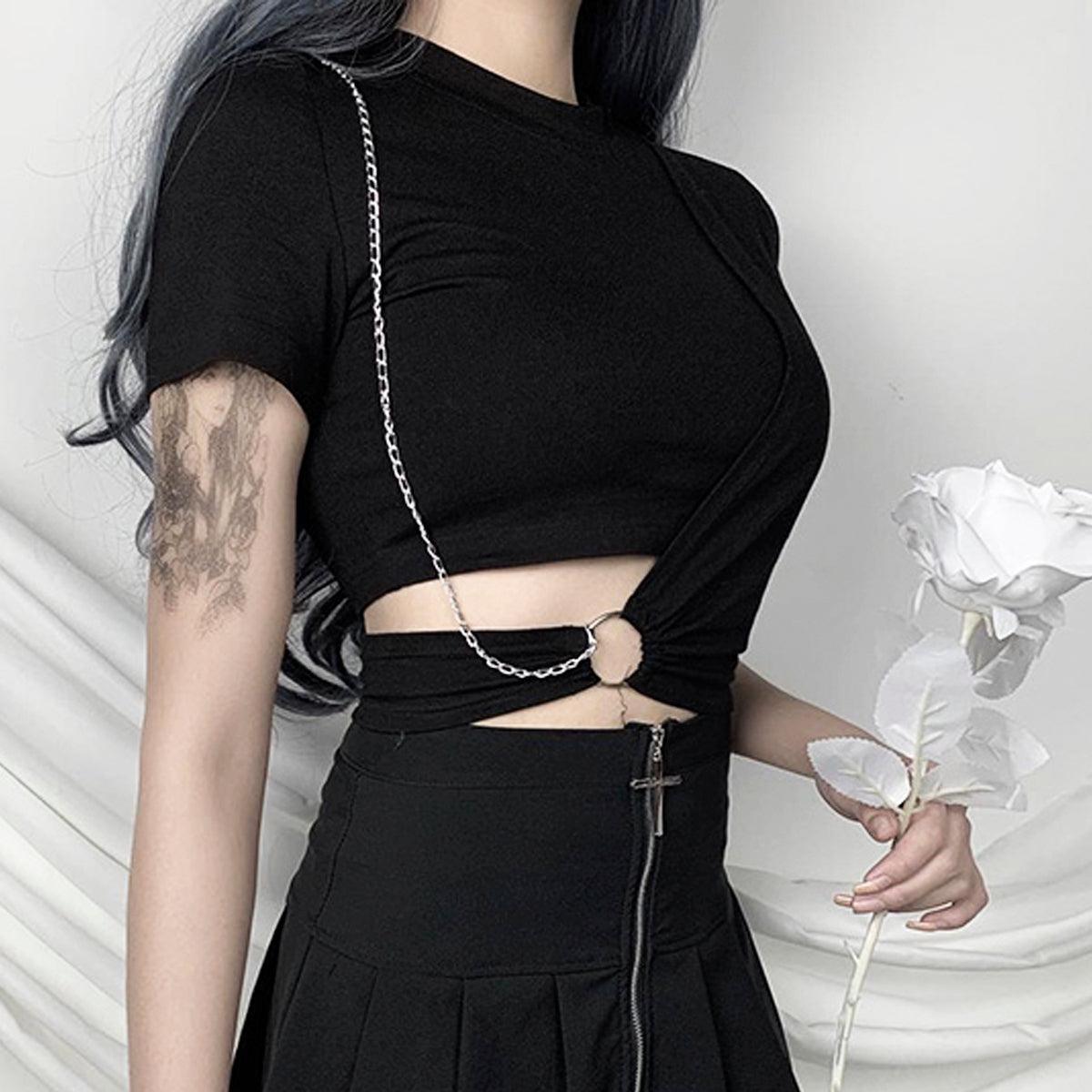 Black Aesthetic Crop Top - Aesthetic Clothes Shop