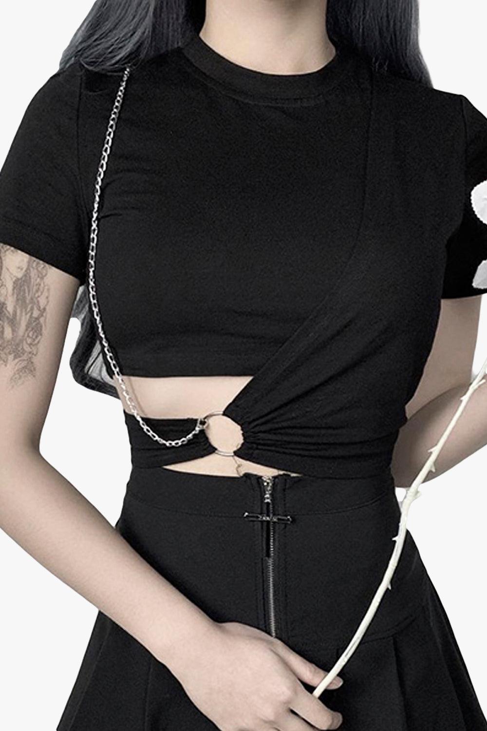 Black Aesthetic Crop Top - Aesthetic Clothes Shop