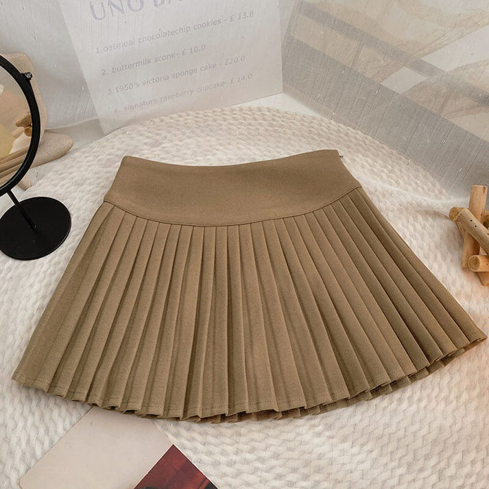 Small Folds Pleated Aesthetic Skirt - Aesthetic Clothes Shop