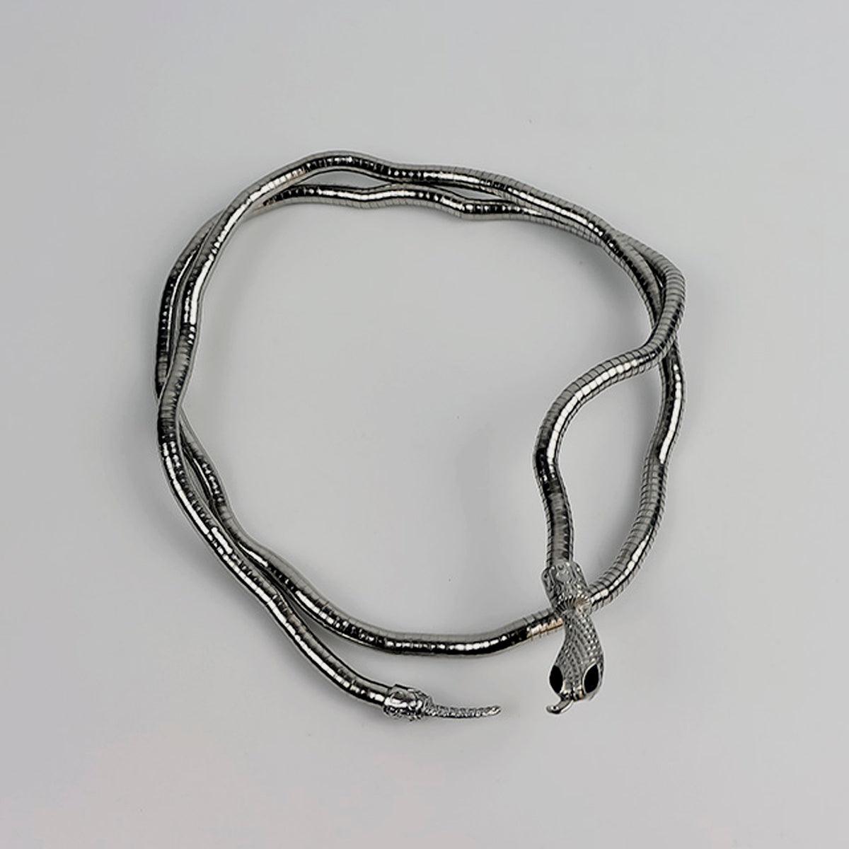 Snake Shaped Adjustable Necklace Bracelet - Aesthetic Clothes Shop