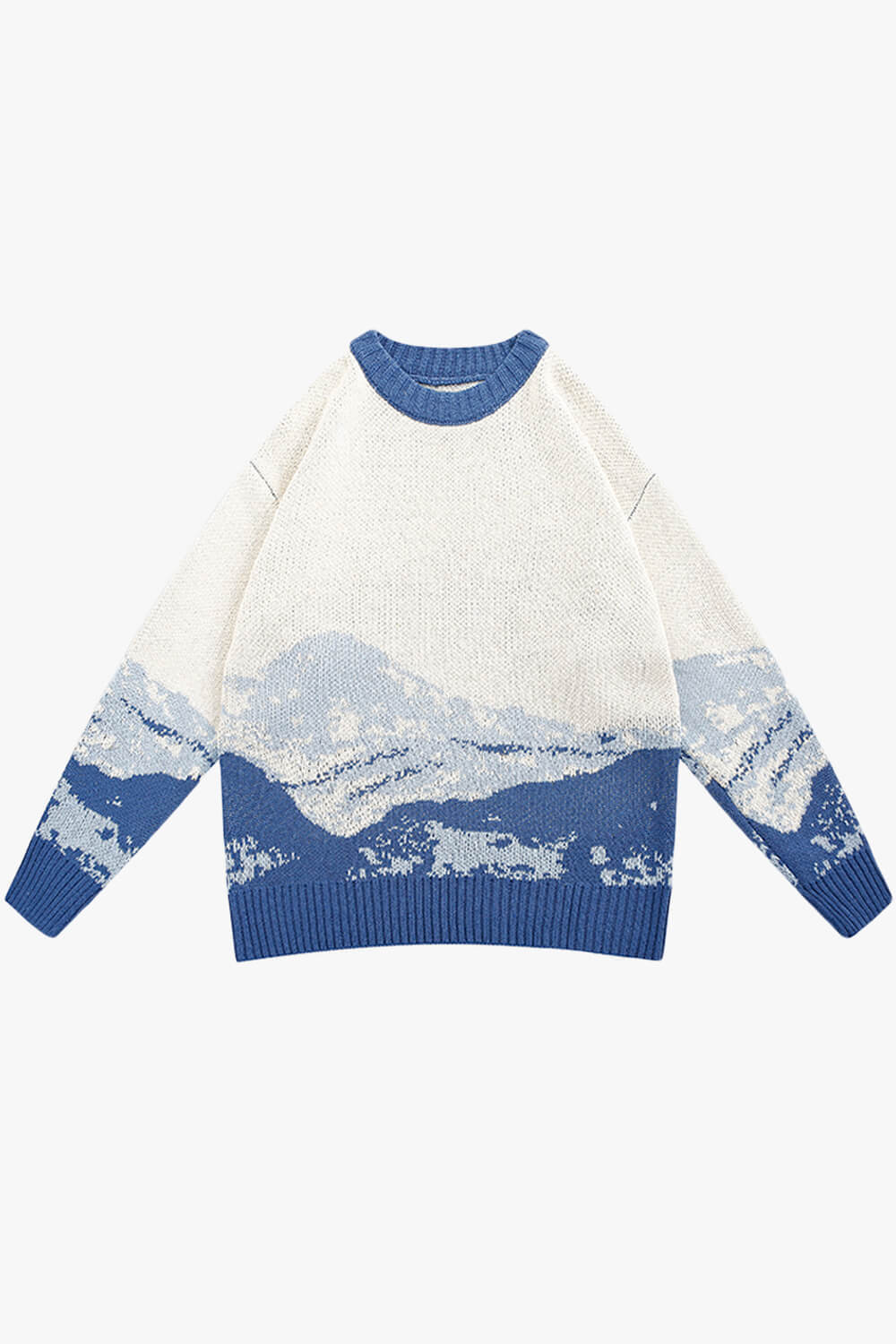 Snowy Mountains Round Neck Winter Aesthetic Sweater