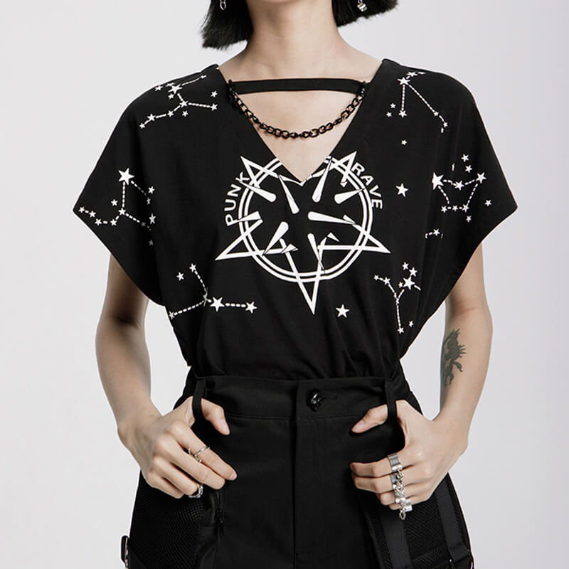 Spiked Pentagram Constellations T-Shirt