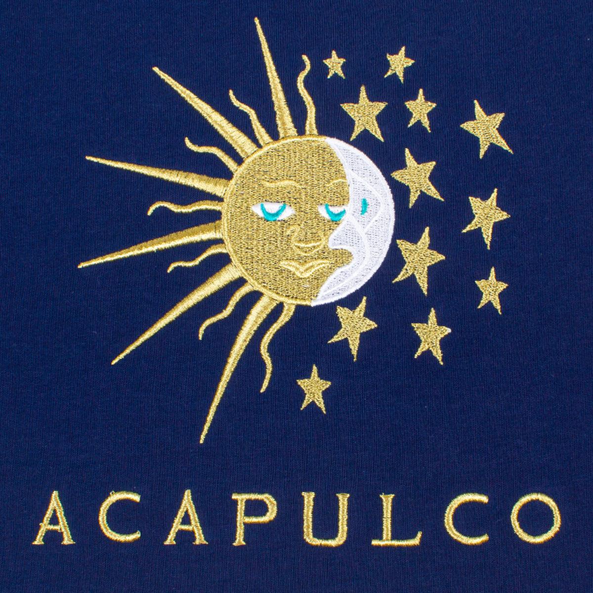 Sun and Moon Acapulco Navy Blue T-Shirt - Aesthetic Clothes Shop