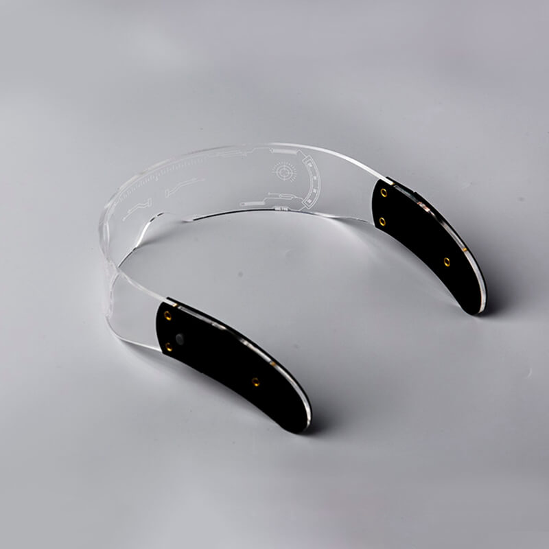 Transparent Cyberpunk Glasses Glowing Sci-Fi