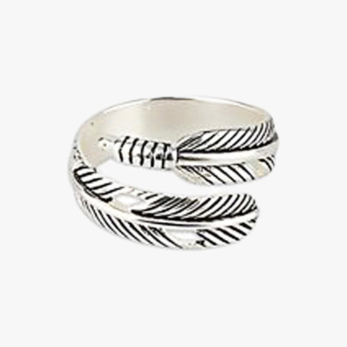 Twisted Feather Ring Cottagecore Aesthetic - Aesthetic Clothes Shop