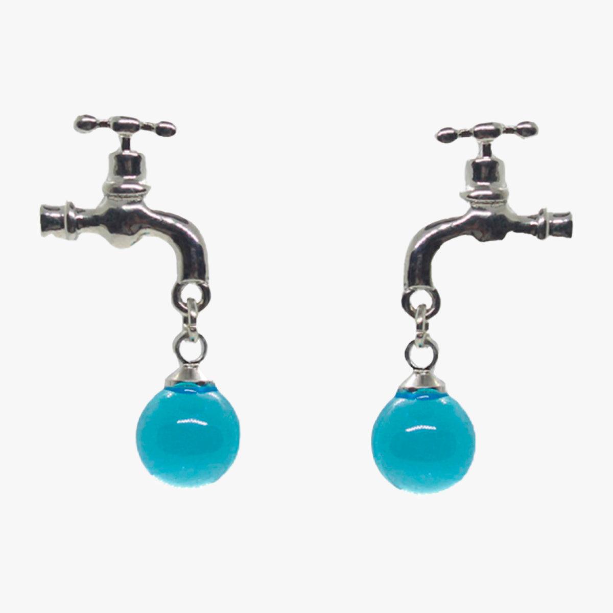 Water Faucet Earrings Water Drop - Aesthetic Clothes Shop