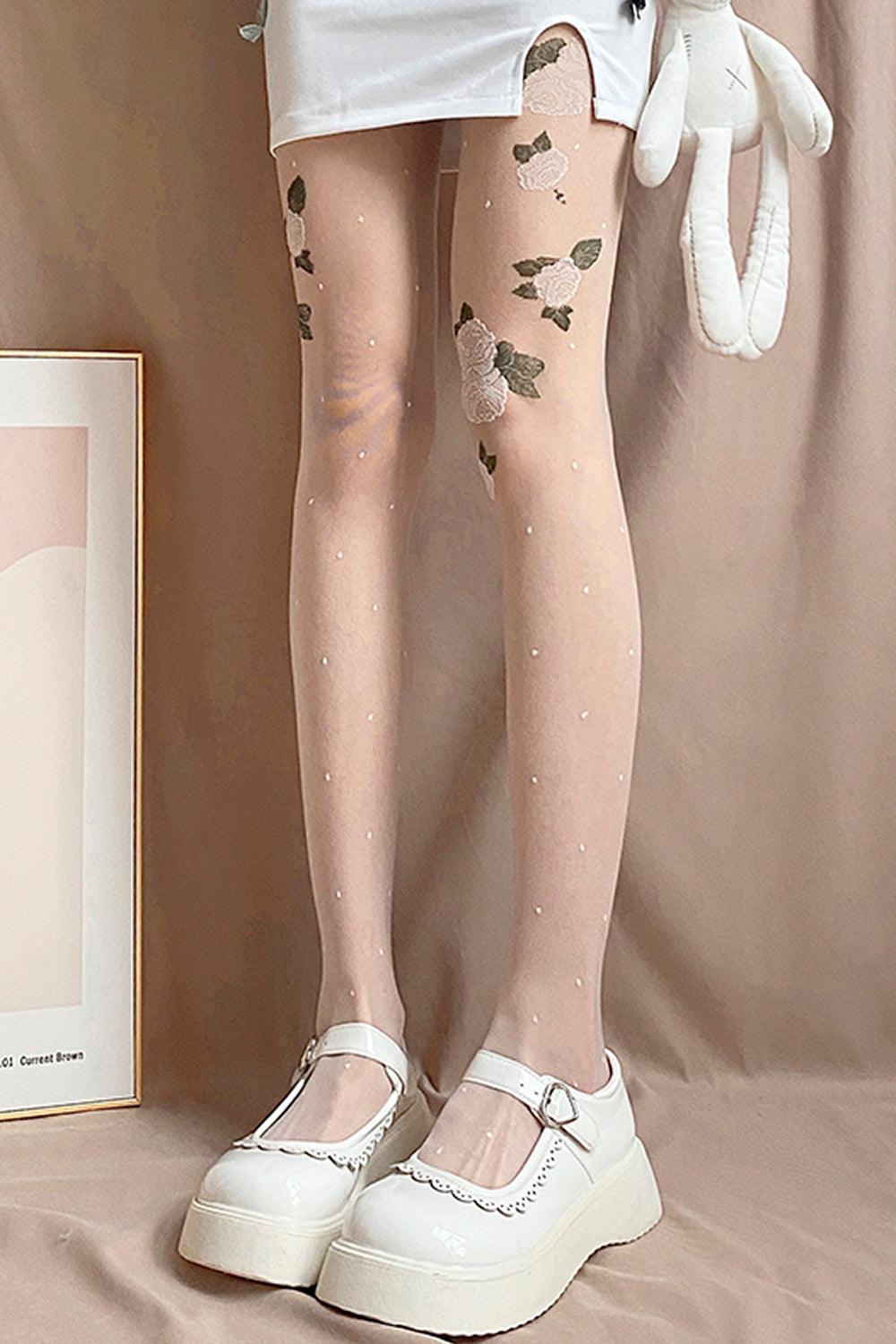 Thin discount white tights