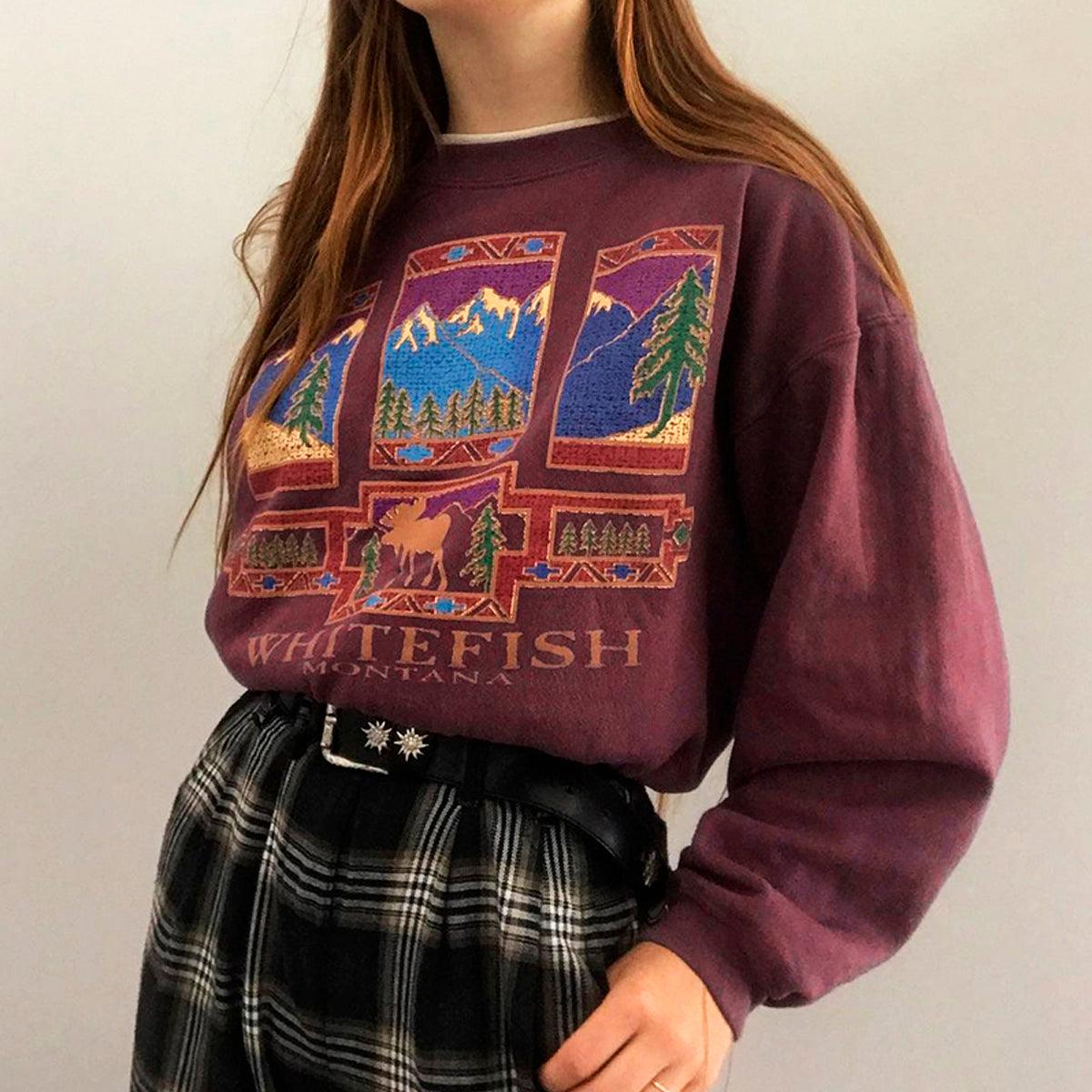 Whitefish Montana Mountains Sweatshirt - Aesthetic Clothes Shop