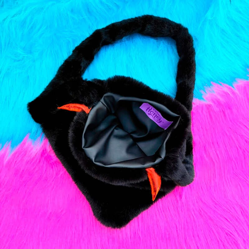 Y2K Weirdcore Aesthetic Bag Black Fluffy Little Demon