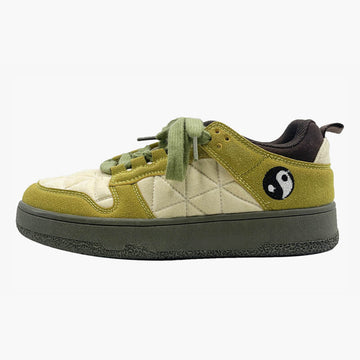 Yin Yang Green Aesthetic Sneakers