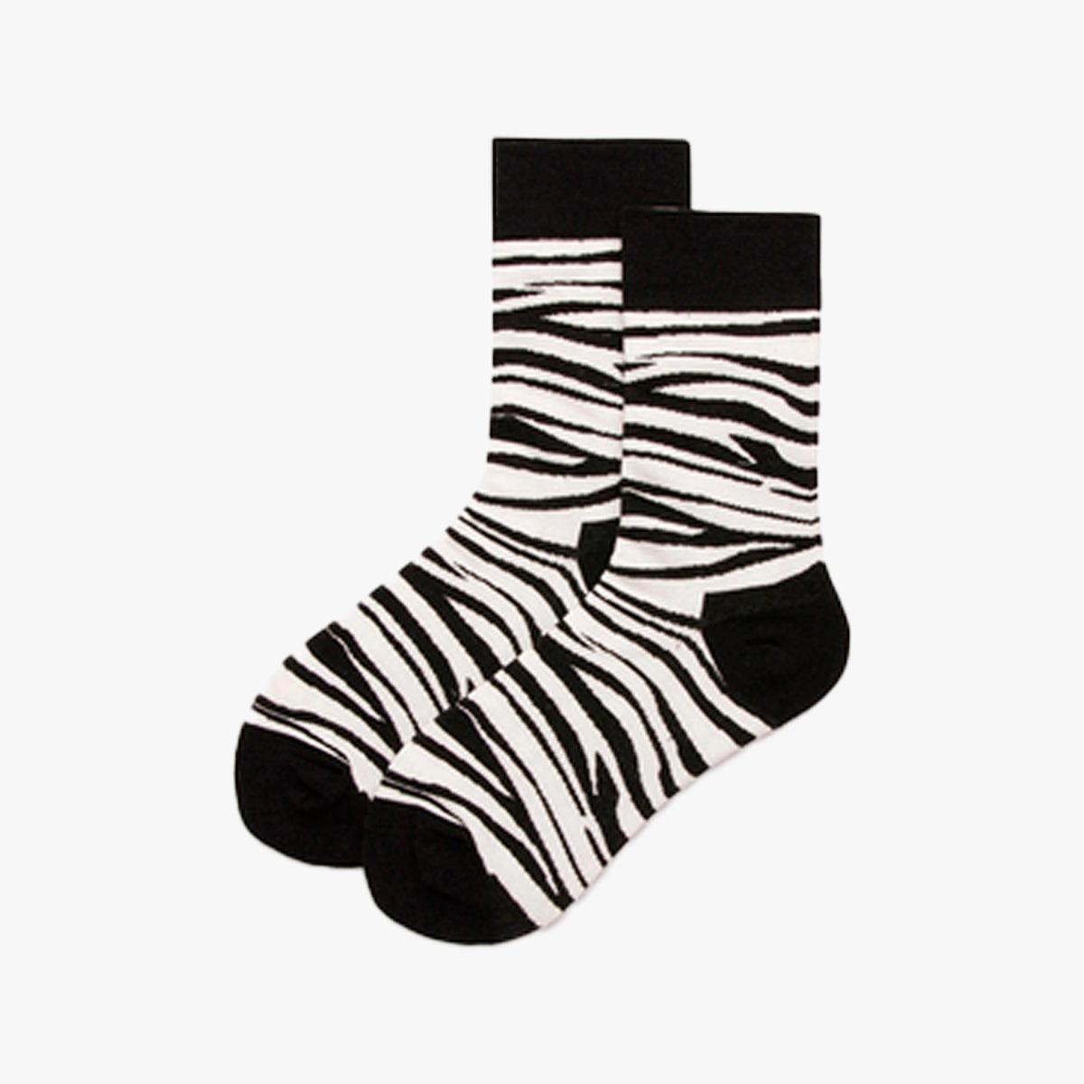 Zebra Hide Pattern Socks - Aesthetic Clothes Shop